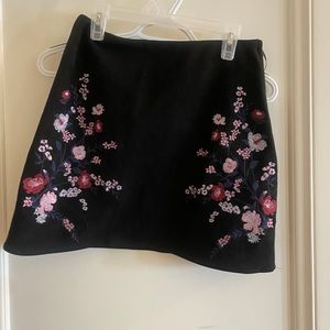Black floral skirt